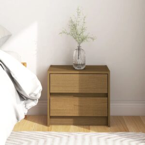 Bedside Cabinet Honey Brown 40x30.5x35.5 cm Solid Pine Wood