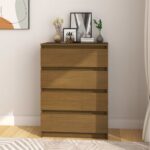 Side Cabinet Honey Brown 60x36x84 cm Solid Pinewood