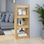 Solid Pine Wood Book Cabinet Room Divider Spacious Storage Organizer Shelf