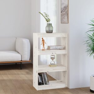 Book Cabinet/Room Divider White 60x30x103.5 cm Solid Wood Pine