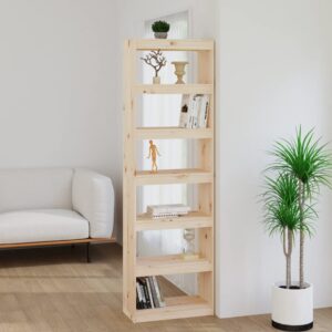 Solid Pine Wood Book Cabinet Room Divider Spacious Storage Organizer Shelf