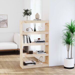 Solid Pine Wood Book Cabinet Room Divider Spacious Storage Organizer Shelf Decor