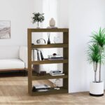 Book Cabinet/Room Divider Honey Brown 80x30x135.5 cm Wood Pine