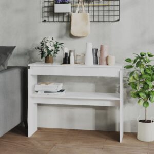 Elegant White Console Table Chic Hallway Living Room Storage Decor Organizer