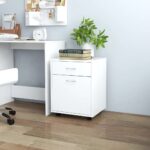 Rolling Cabinet White 45x38x54 cm Engineered Wood