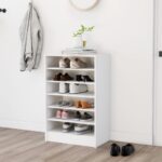 Shoe Cabinet White 60x35x92 cm Engineered Wood