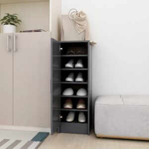 Shoe Cabinet Grey 32x35x92 cm Engineered Wood