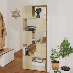 Stylish Sonoma Oak Bookcase Room Divider Display Shelf Storage Organizer