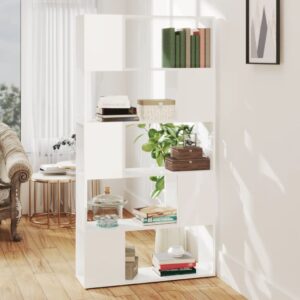 High Gloss White Book Cabinet Room Divider Spacious Storage Organizer Shelf