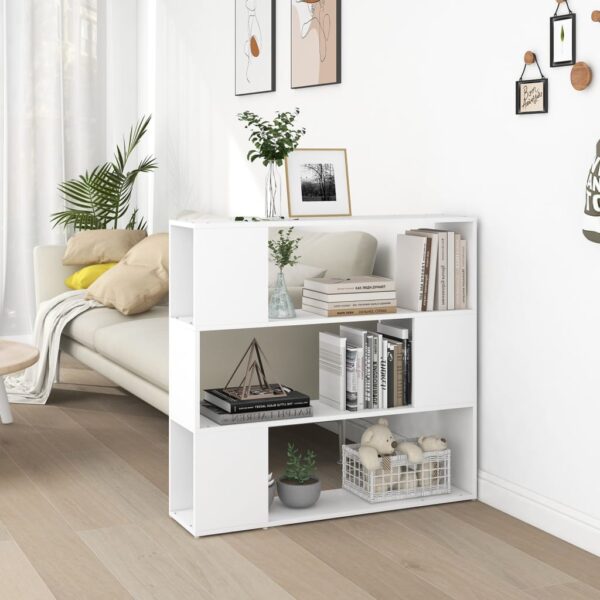 White Modern Bookcase Storage Organizer Display Shelf Room Divider Furniture