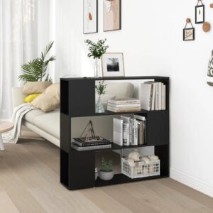 Stylish Black Bookcase Room Divider Storage Organizer Display Shelf Elegant