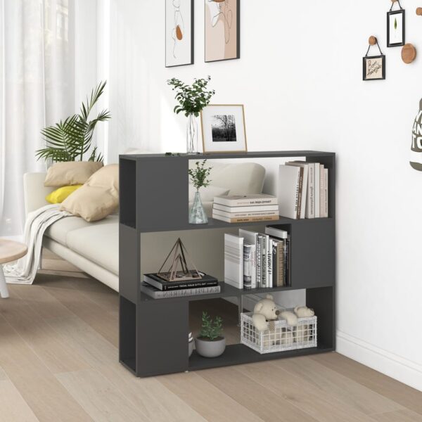 Stylish Grey Bookcase Room Divider Storage Organizer Display Shelf Elegant