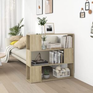 Stylish Sonoma Oak Bookcase Room Divider with Spacious Storage Shelves