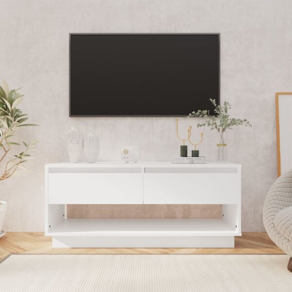 Modern White TV Stand Entertainment Center Media Console with Drawers Storage