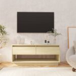 Modern Sonoma Oak TV Stand Cabinet Entertainment Center with Storage Drawers