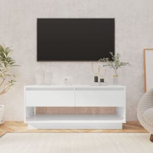 High Gloss White TV Stand Cabinet Modern Entertainment Center with Drawers