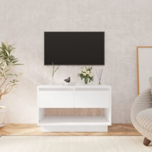 Modern White TV Stand Cabinet Media Storage Console with Drawers Wood Furniture