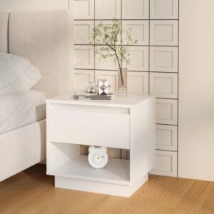 Bedside Cabinet High Gloss White 45x34x44 cm Engineered Wood