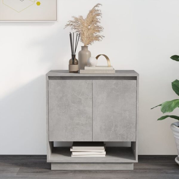 Modern Minimalist Concrete Grey Sideboard Storage Cabinet with Shelves