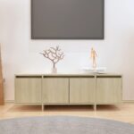 Chic Sonoma Oak TV Stand Entertainment Center Media Console Storage Cabinet