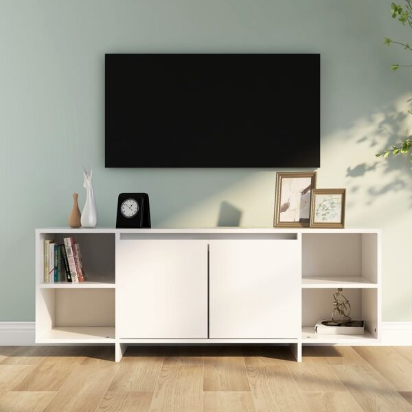 Modern White TV Stand Entertainment Center Media Console Storage Cabinet Shelf