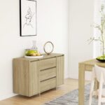 Sideboard with 3 Drawers Sonoma Oak 120x41x75 cm Engineered Wood