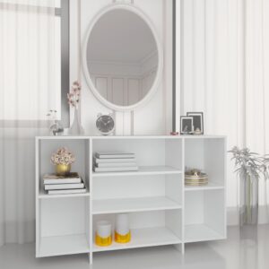 Modern White Sideboard Storage Cabinet with Shelves for Living Room Decor