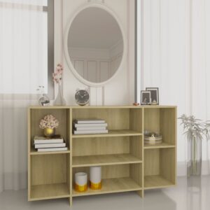 Modern Sonoma Oak Sideboard Storage Cabinet with Shelves Home Organizer