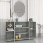 Modern Concrete Grey Sideboard Storage Cabinet with Shelves Home Decor Organizer