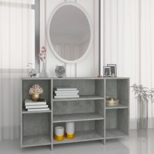 Modern Concrete Grey Sideboard Storage Cabinet with Shelves Home Decor Organizer