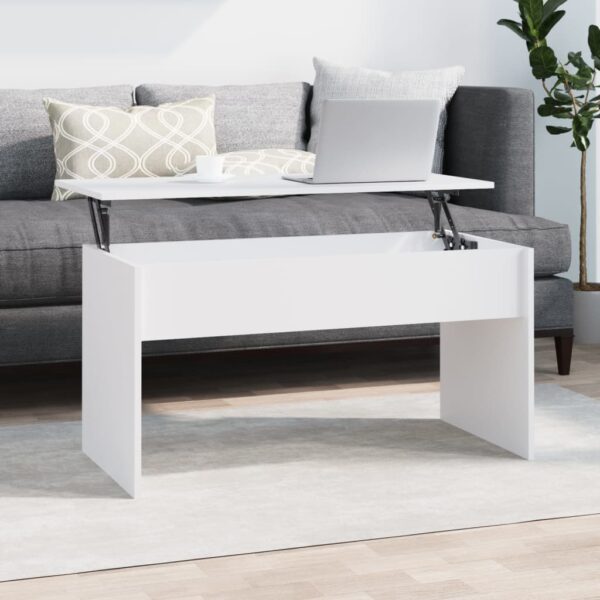 Modern White Lift-Top Coffee Table Versatile Storage Engineered Wood Chic Design