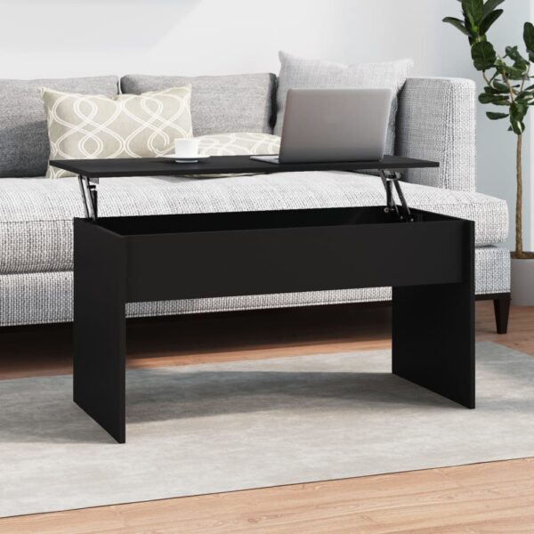 Coffee Table Black 102x50.5x52.5 cm Engineered Wood