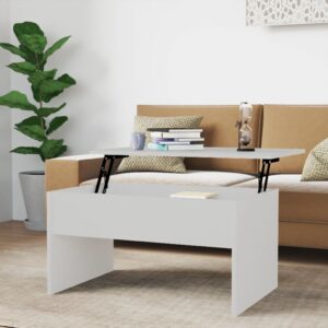 Modern White Lift-Top Coffee Table Versatile Storage Engineered Wood Chic Design