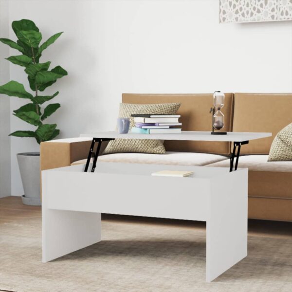 High Gloss White Coffee Table Lift Top Hidden Storage Modern Living Room Decor