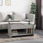 Coffee Table Concrete Grey 102x50x52.5 cm Engineered Wood