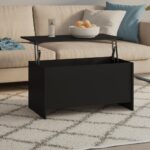 Modern Lift-Top Coffee Table Versatile Storage Black Engineered Wood Chic Design