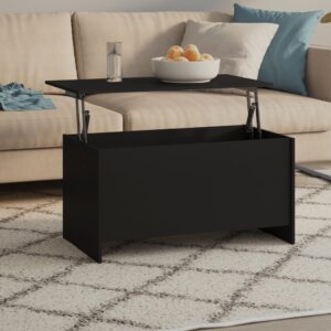 Modern Lift-Top Coffee Table Versatile Storage Black Engineered Wood Chic Design