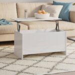 Modern High Gloss White Coffee Table Lift Top Hidden Storage Versatile Living Room