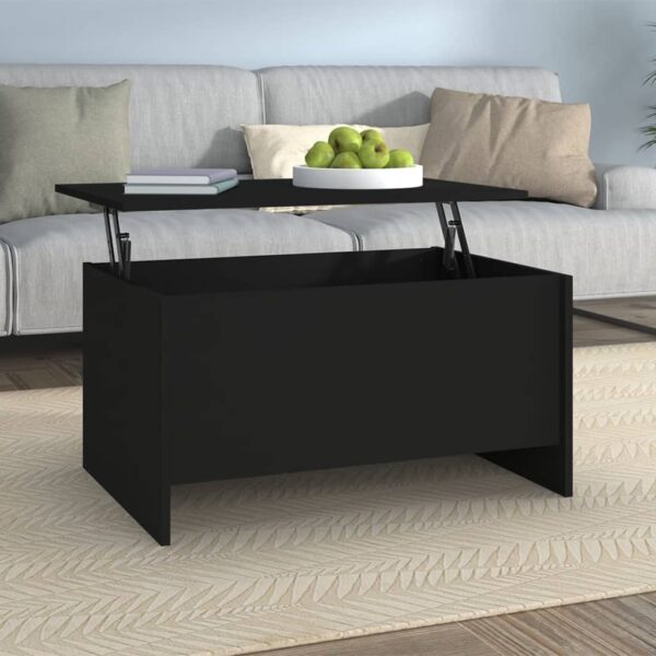 Modern Lift-Top Coffee Table Versatile Storage Black Engineered Wood Chic Design