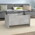 Coffee Table Concrete Grey 80x55.5x41.5 cm Engineered Wood