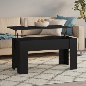 Versatile Lift-Top Coffee Table Black Engineered Wood Hidden Storage Modern Design