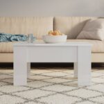 Modern Lift Top Coffee Table High Gloss White Hidden Storage Versatile Design