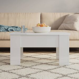 Modern Lift Top Coffee Table High Gloss White Hidden Storage Versatile Design