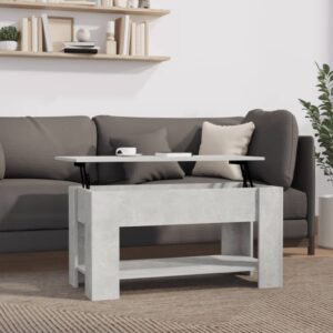 Coffee Table Concrete Grey 101x49x52 cm Engineered Wood