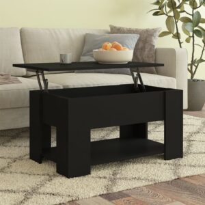 Modern Lift-Top Coffee Table Versatile Hidden Storage Black Engineered Wood