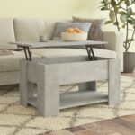 Coffee Table Concrete Grey 79x49x41 cm Engineered Wood