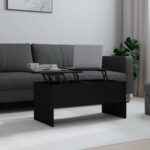 Chic Black Coffee Table Modern Lift Top Hidden Storage Engineered Wood Elegant