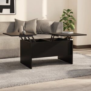 Elegant Black Coffee Table Modern Lift Top Hidden Storage Engineered Wood Chic