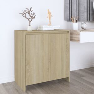 Chic Sonoma Oak Sideboard Storage Cabinet Engineered Wood with Shelves