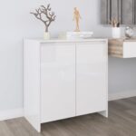 Sideboard High Gloss White 70x41x75 cm Engineered Wood